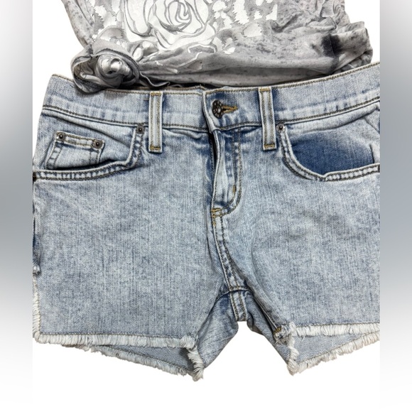 CARMAR Jean Shorts Size 25 Stone Wash Style Side Slits Y2K Bohemian Resortwear - Picture 1 of 11